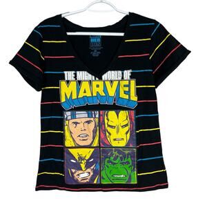 Marvel Women’s Graphic T-Shirt Size Small Thor Iron Man Wolverine Hulk